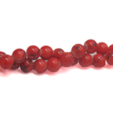 Glass Pearl- Dark Coral wirh Black Stripes