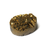 Gold, Oval Druzy Quartz, 16x13mm, Gold; 1 piece