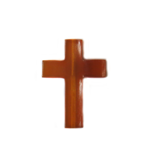 Golden Horn Cross Bead, 39x28mm; 1 piece
