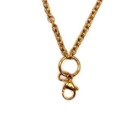 Stainless Steel Flat Rolo Necklace, 18", Gold; 1 Necklace