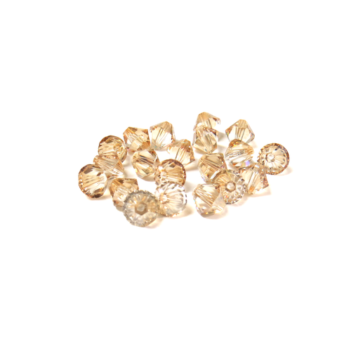 Swarovski Crystal, Bicone, 6mm - Crystal Golden Shadow; 20 pcs