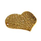 Ripple Heart Connector, Gold Filled, 50x31mm; 1 piece