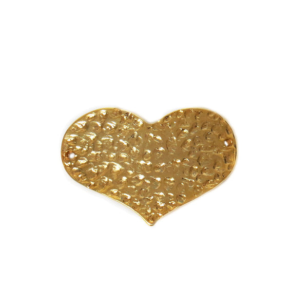 Ripple Heart Connector, Gold Filled, 50x31mm; 1 piece