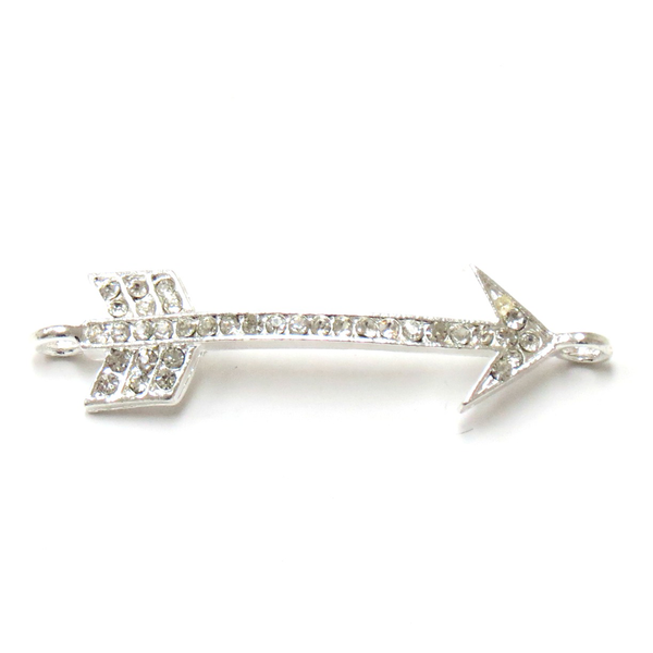 Arrow Rhinestone Connector-Silver