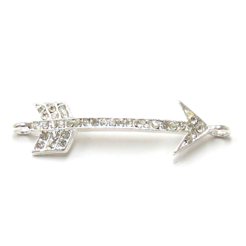 Arrow Rhinestone Connector-Silver