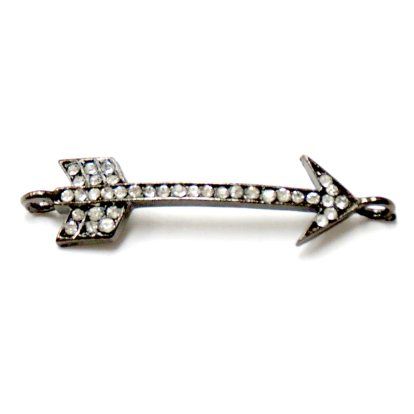 Arrow Rhinestone Connector-Gunmetal