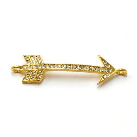 Arrow Rhinestone Connector-Gold
