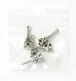3-D Tiny Eiffel Tower Charm- Silver; 5pcs.