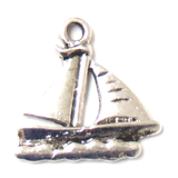 Sailboat Charm, Ant. Silver; 5 pieces