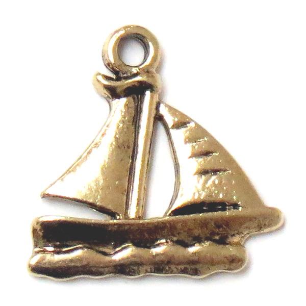 Sailboat Charm, Ant. Gold