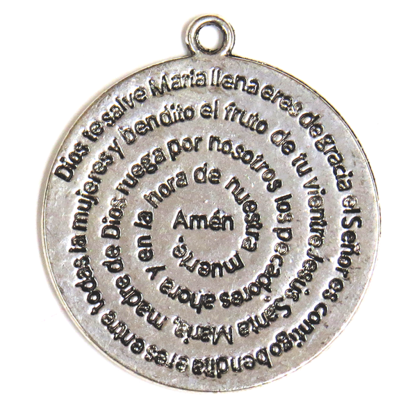 Ave María Pendant- Antique Silver 40mm