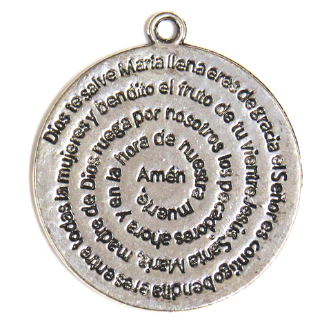 Ave María Pendant- Antique Silver 40mm