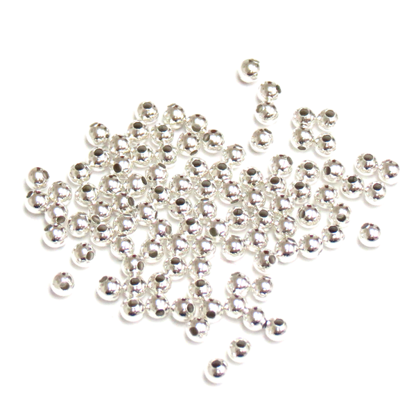 Smooth Round, Silver, Brass, 3mm