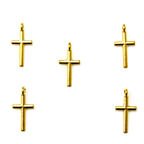 Tiny Cross- Gold; 5 pcs.