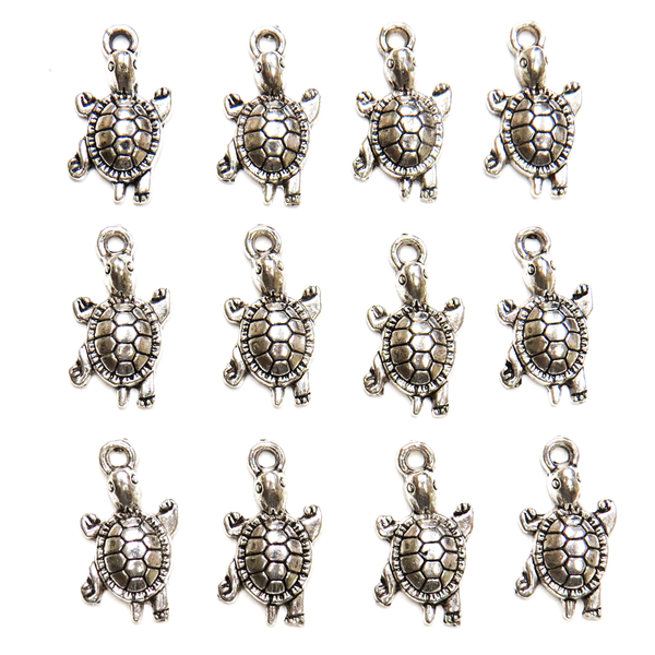 Turtle Charm-Ant. Silver; 12pcs.