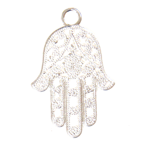 Filigree Hamsa Charm-Silver