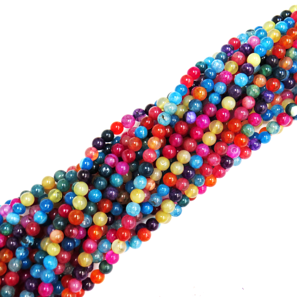 Candy Land, Smooth Round Fire Agate, 6mm