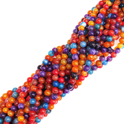 Fall, Smooth Round Fire Agate; 8mm