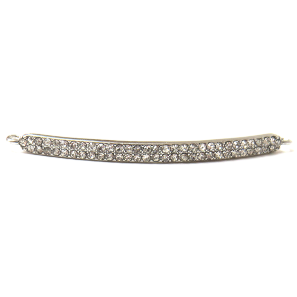 Bar Rhinestone Connector-Silver