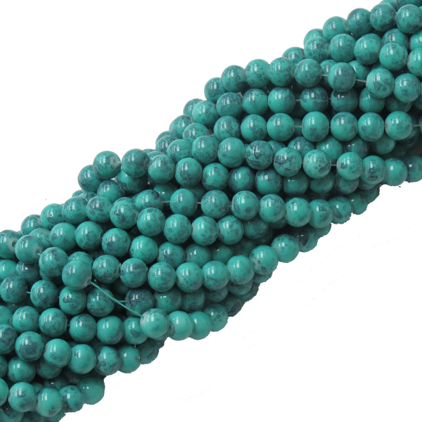 Glass Pearl-Marble Turquoise