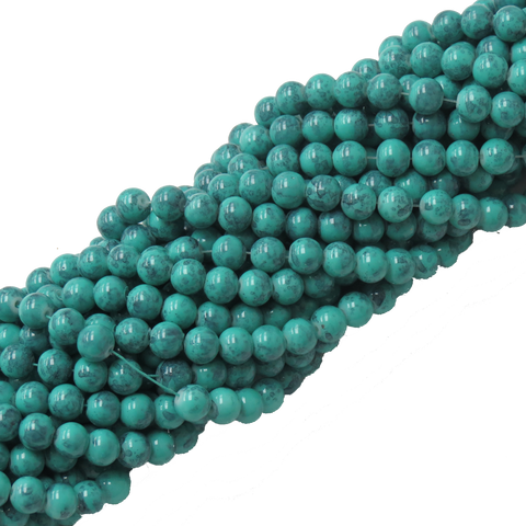 Glass Pearl-Marble Turquoise