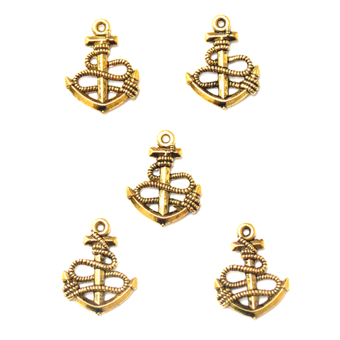 Anchor Charm-Antique Gold 5pcs