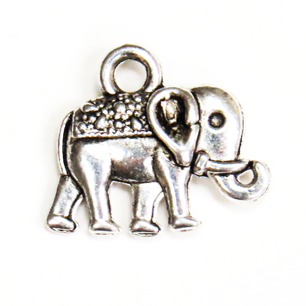 Tiny Elephant Charm-Antique Silver