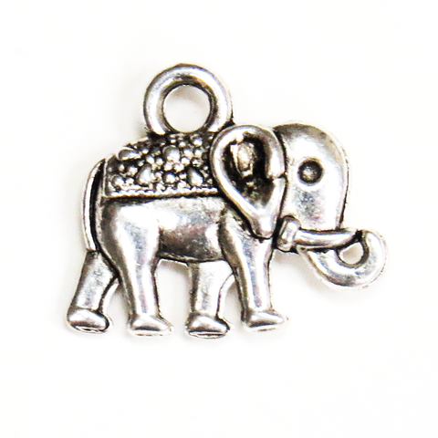 Tiny Elephant Charm-Antique Silver