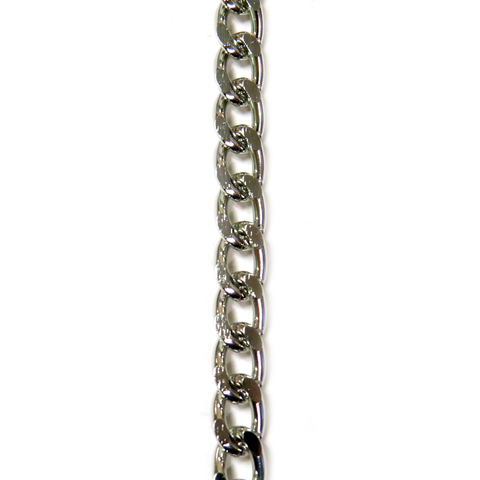 Aluminum Curb Chain, Silver, 11x7mm