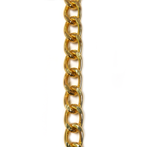 Aluminum Curb Chain, Gold, 11x7mm