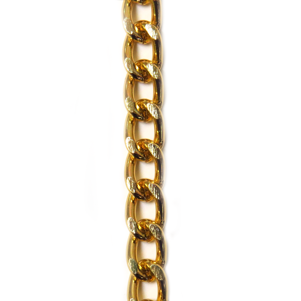 Aluminum Curb Chain, Gold, 12x8mm