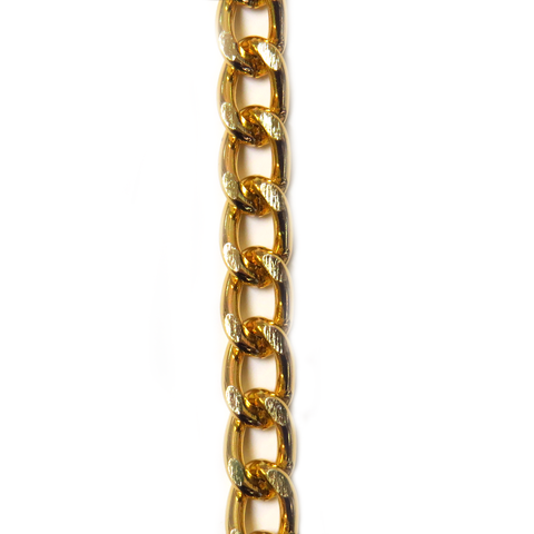 Aluminum Curb Chain, Gold, 12x8mm