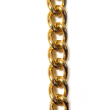 Aluminum Chain, Gold, Twisted Oval 22.5x16mm