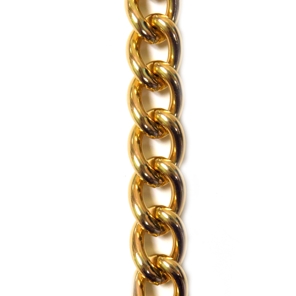 Aluminum Chain, Gold, Twisted Oval 22.5x16mm