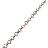 Brass Rolo Chain, Silver, 3.8mm; 1 foot