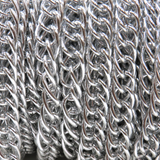 Triple Link Aluminum Chain- Silver; 13x18mm- 1 foot.