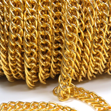 Triple Link Aluminum Chain- Gold; 13x18mm- 1 foot
