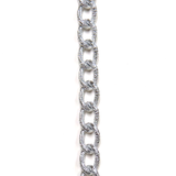 Stardust Aluminum Curb Chain- Silver; 9x14mm- 1 foot