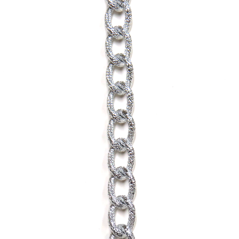 Stardust Aluminum Curb Chain- Silver; 9x14mm- 1 foot