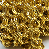 Diamond Shaped Double Link Aluminum Chain; Gold- 23x26mm- 1 foot