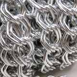 Diamond Shaped Double Link Aluminum Chain; Silver: 23x26mm- 1 foot