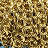 Double Link Aluminum Curb Chain; Gold: 13x16mm- 1 foot
