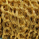 Double Link Aluminum Curb Chain; 17x22mm: Gold- 1 foot