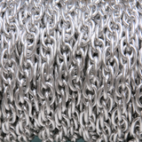Rope Aluminum Chain; Silver: 10x16mm- 1 foot