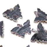 Druzy Chalcedony Butterfly Pendant; Silver- 1 piece