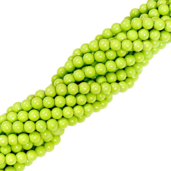Glass Pearl- Chartreuse; 8mm