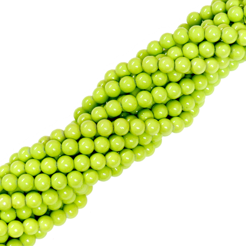 Glass Pearl- Chartreuse; 8mm