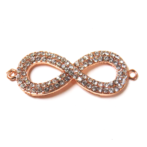 Sanabria Infinity Rhinestone Connector; Rose Gold