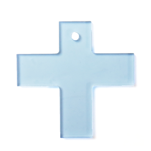 Cross Acrylic Pendant- Light Blue