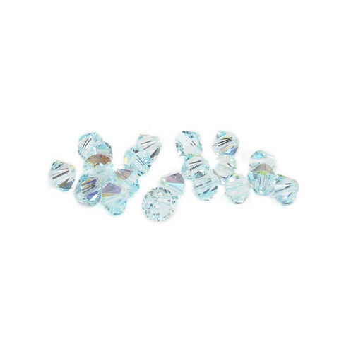 Swarovski Crystal, Bicone, 6mm- Light Azore AB; 20pcs
